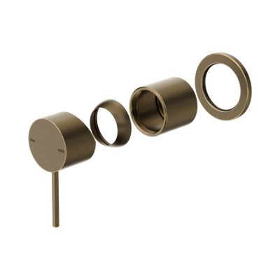Nero Mecca Shower Mixer 60mm Plate Trim Kits Only, Tumbled Antique Brass