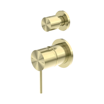 Nero Mecca Shower Mixer With Diverter Separate Back Plate, Brushed Gold