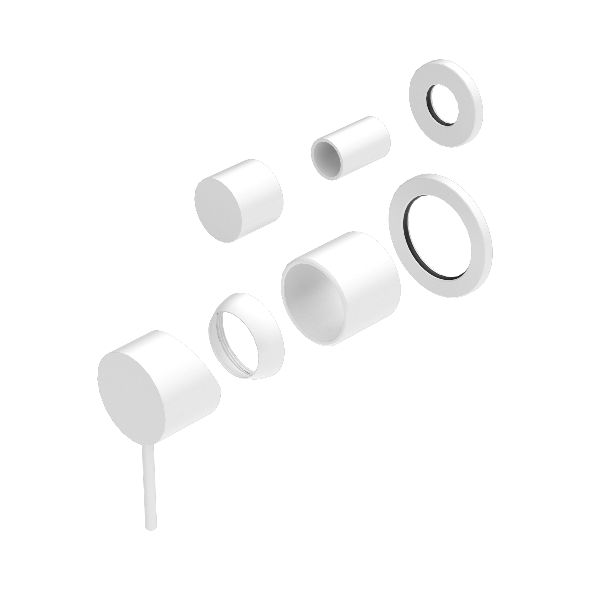 Nero Mecca Diverter Mixer Separate Back Plate Trim Kits Only, Matte White