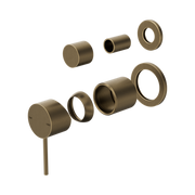 Nero Mecca Shower Mixer With Diverter Separate Back Plate Trim Kits Only, Tumbled Antique Brass