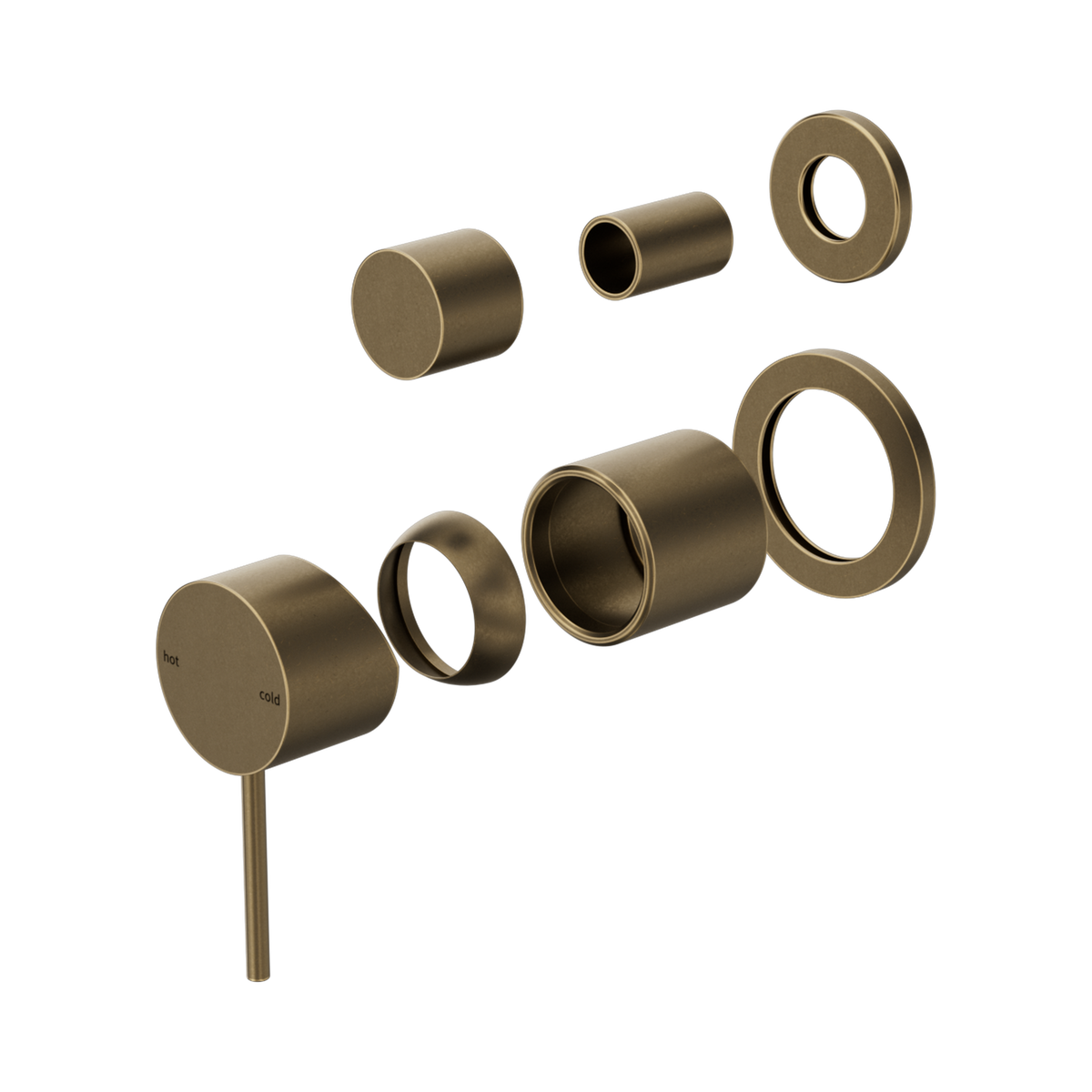 Nero Mecca Shower Mixer With Diverter Separate Back Plate Trim Kits Only, Tumbled Antique Brass