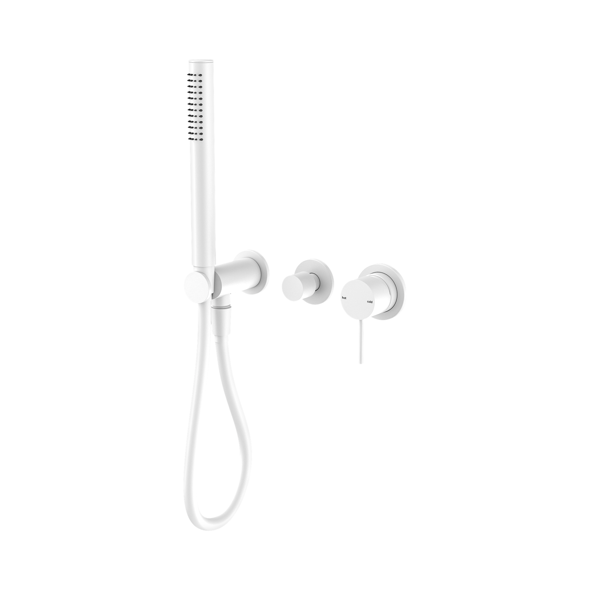 Nero Mecca Wall/Shower Mixer Diverter System Separate Back Plate, Matte White
