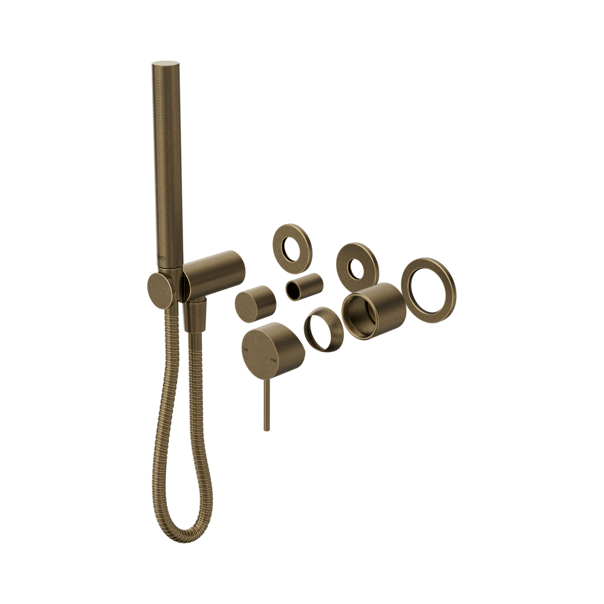 Nero Mecca Shower Mixer Diverter System Separate Back Plate II Trim Kits Only, Tumbled Antique Brass