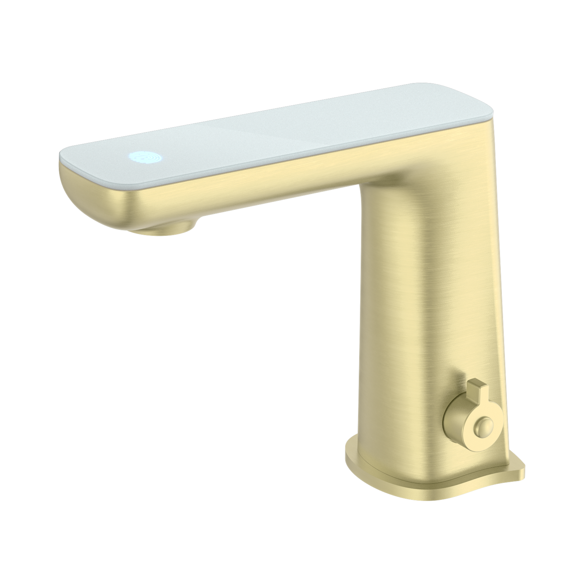 Nero Claudia Sensor Mixer With White Top Display, Brushed Gold
