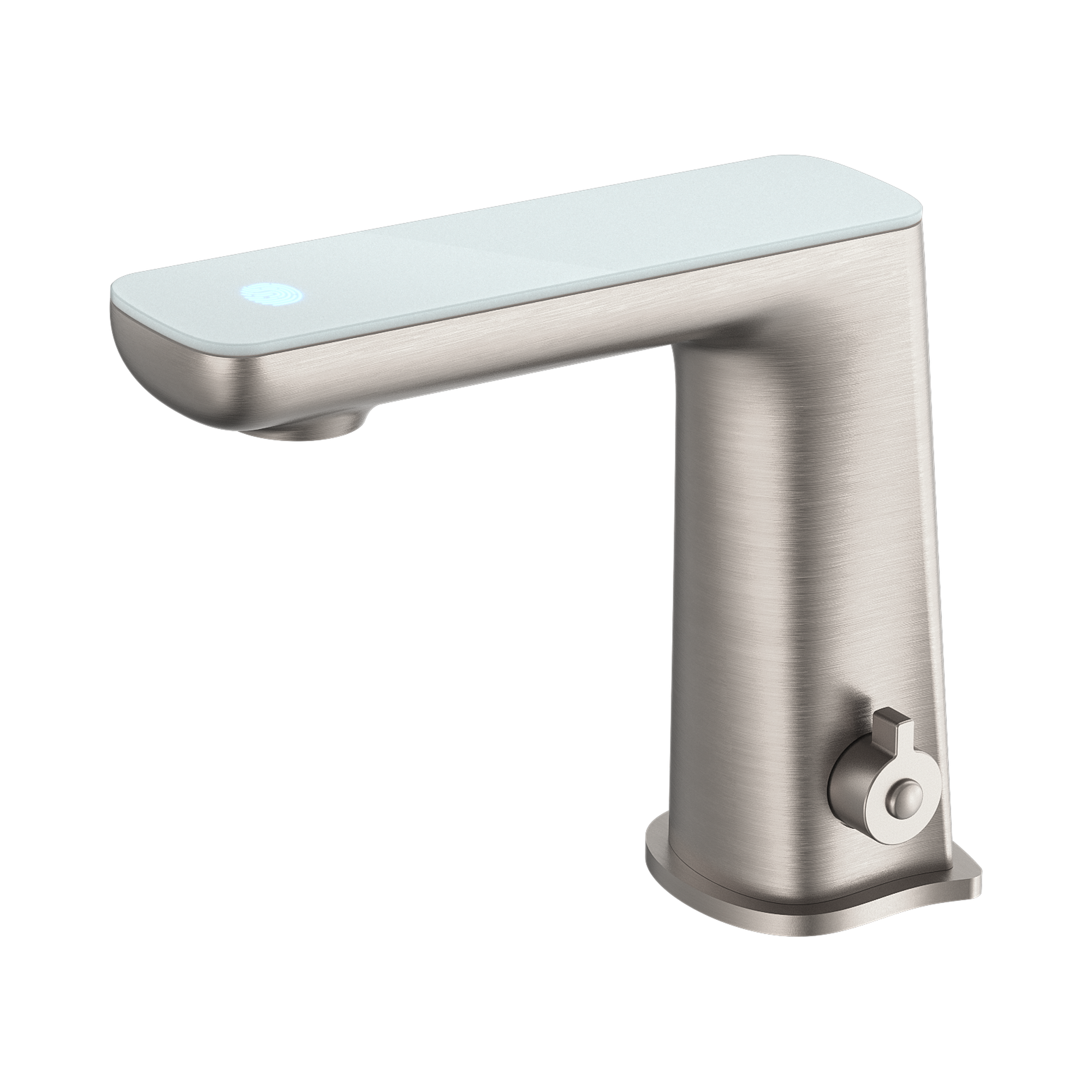 Nero Claudia Sensor Mixer With White Top Display, Brushed Nickel