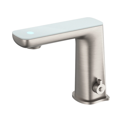 Nero Claudia Sensor Mixer With White Top Display, Brushed Nickel