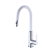 Nero Pearl Pull Out Sink Mixer With Vegie Spray Function, Chrome White