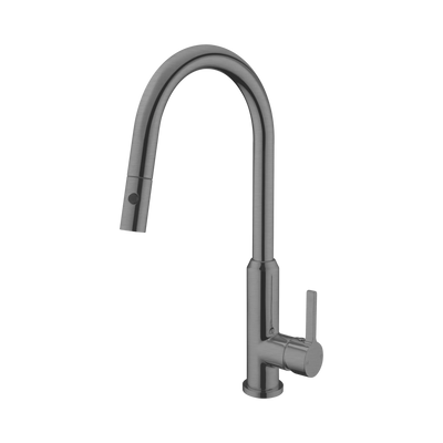 Nero Pearl Pull Out Sink Mixer With Vegie Spray Function, Gun Metal