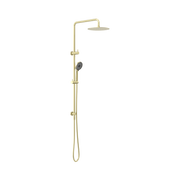 Nero Round Project Twin Shower, Brushed Gold