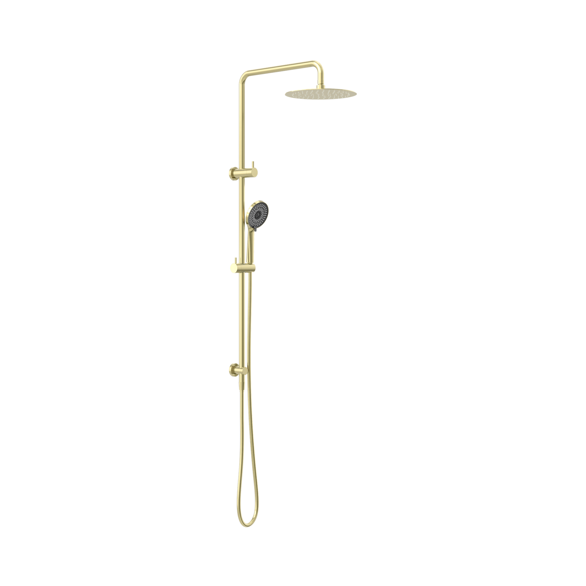 Nero Round Project Twin Shower, Brushed Gold