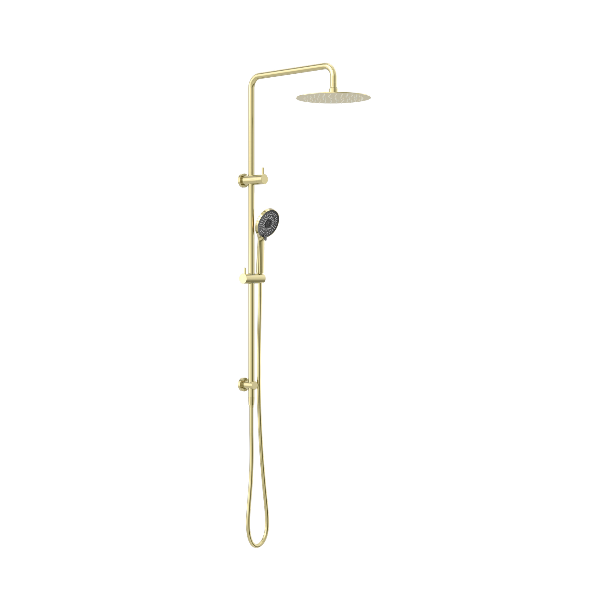 Nero Round Project Twin Shower, Brushed Gold