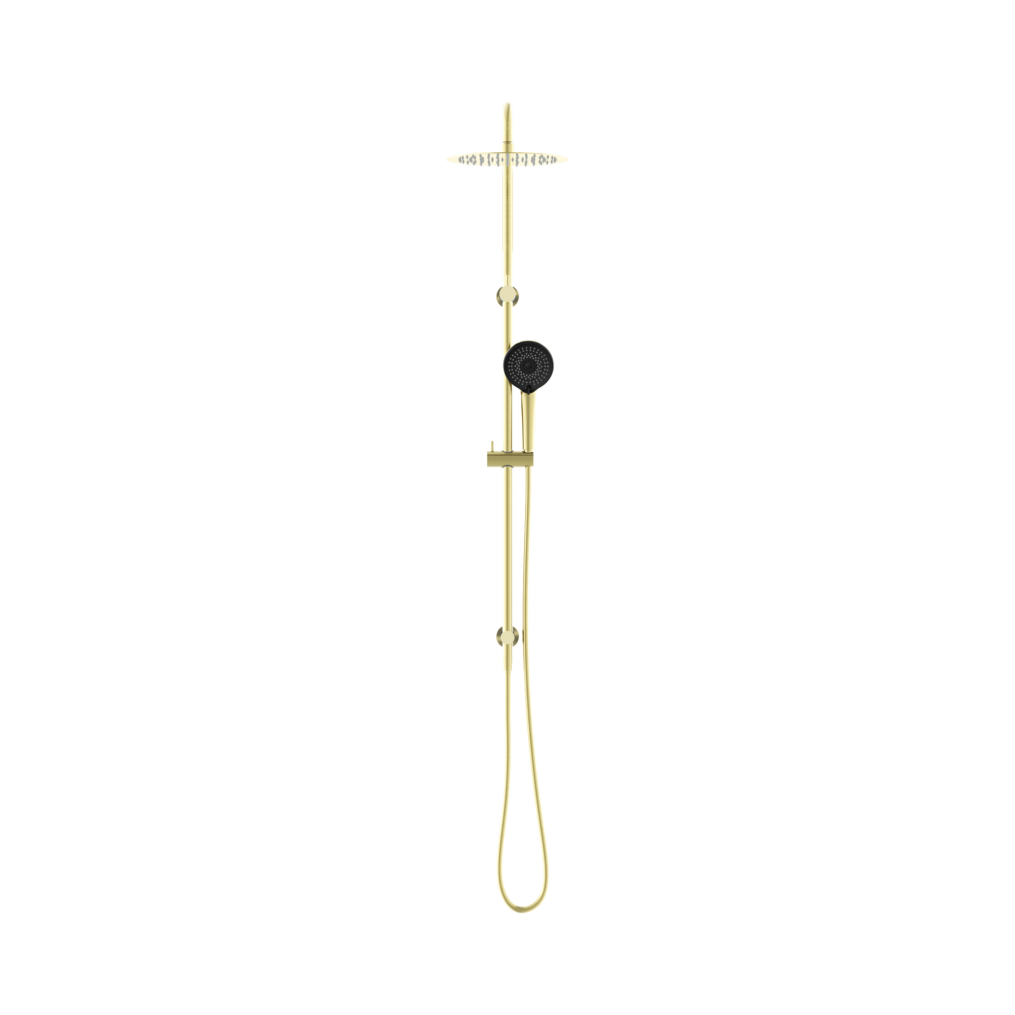 Nero Round Project Twin Shower, Brushed Gold