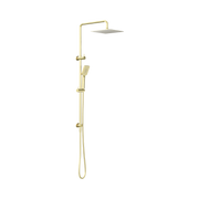 Nero Square Project Twin Shower, Brushed Gold