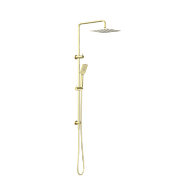 Nero Square Project Twin Shower, Brushed Gold