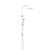 Nero Square Project Twin Shower, Brushed Nickel