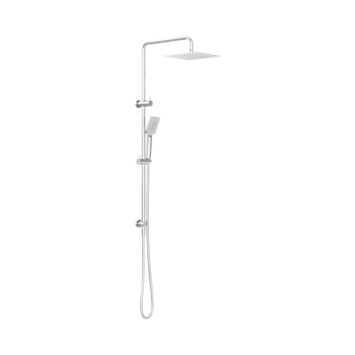 Nero Square Project Twin Shower, Brushed Nickel