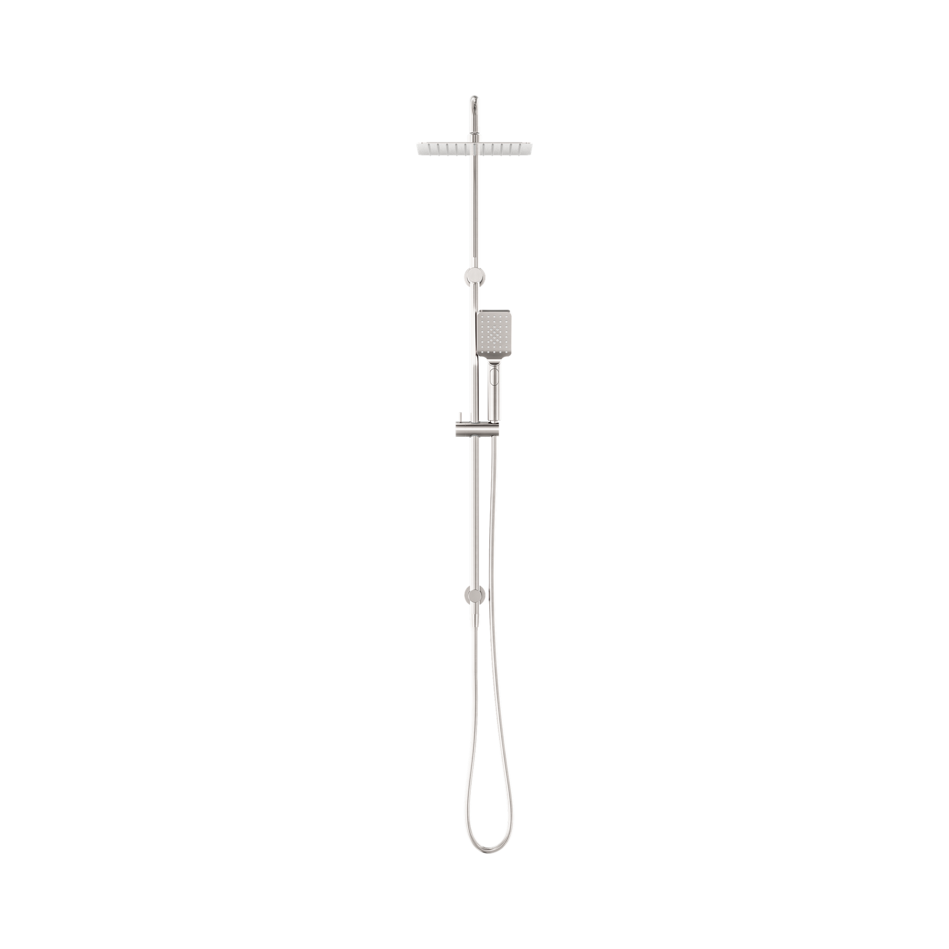 Nero Square Project Twin Shower, Brushed Nickel