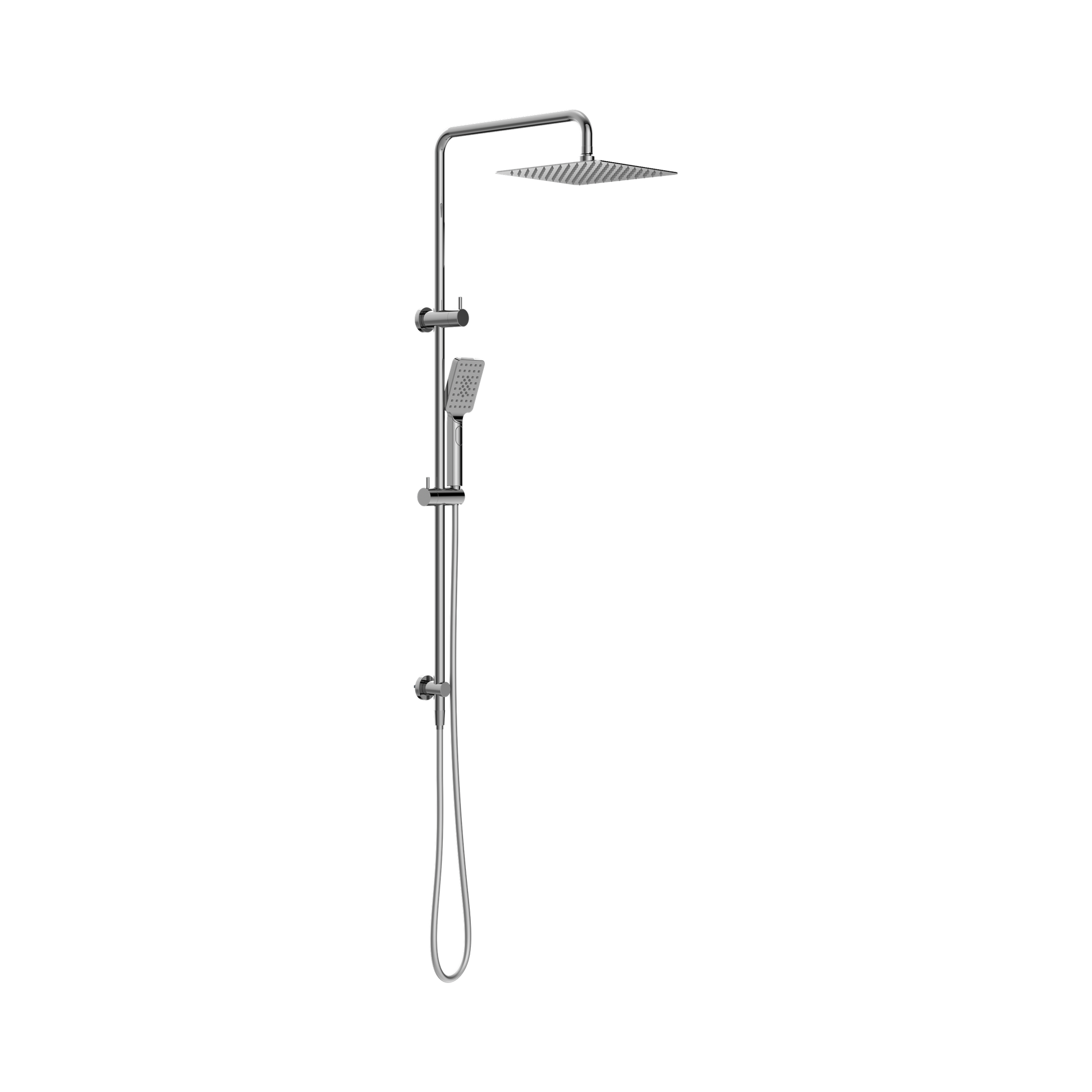 Nero Square Project Twin Shower, Chrome