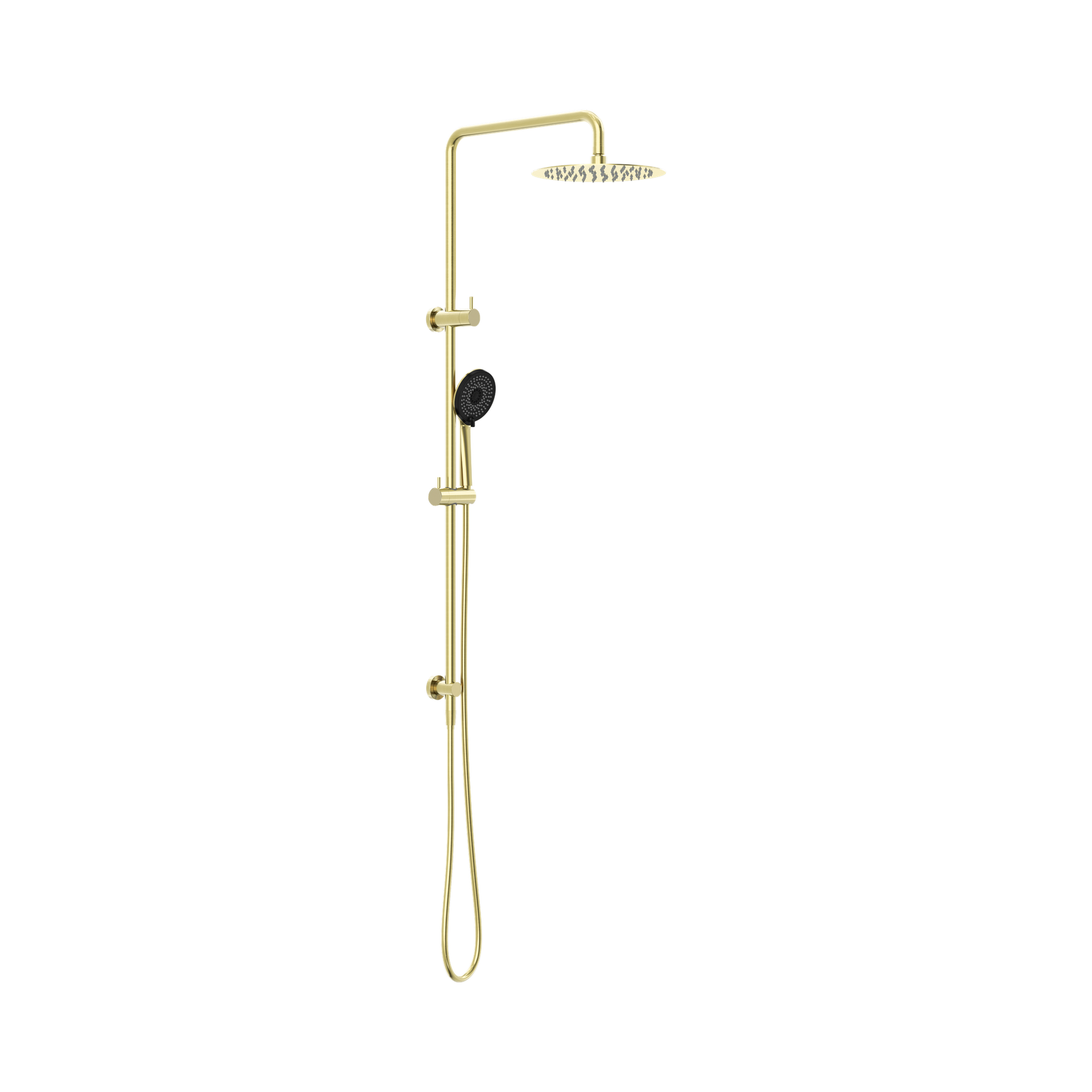 Nero Round Project Twin Shower 4 Star Rating, Brushed Gold