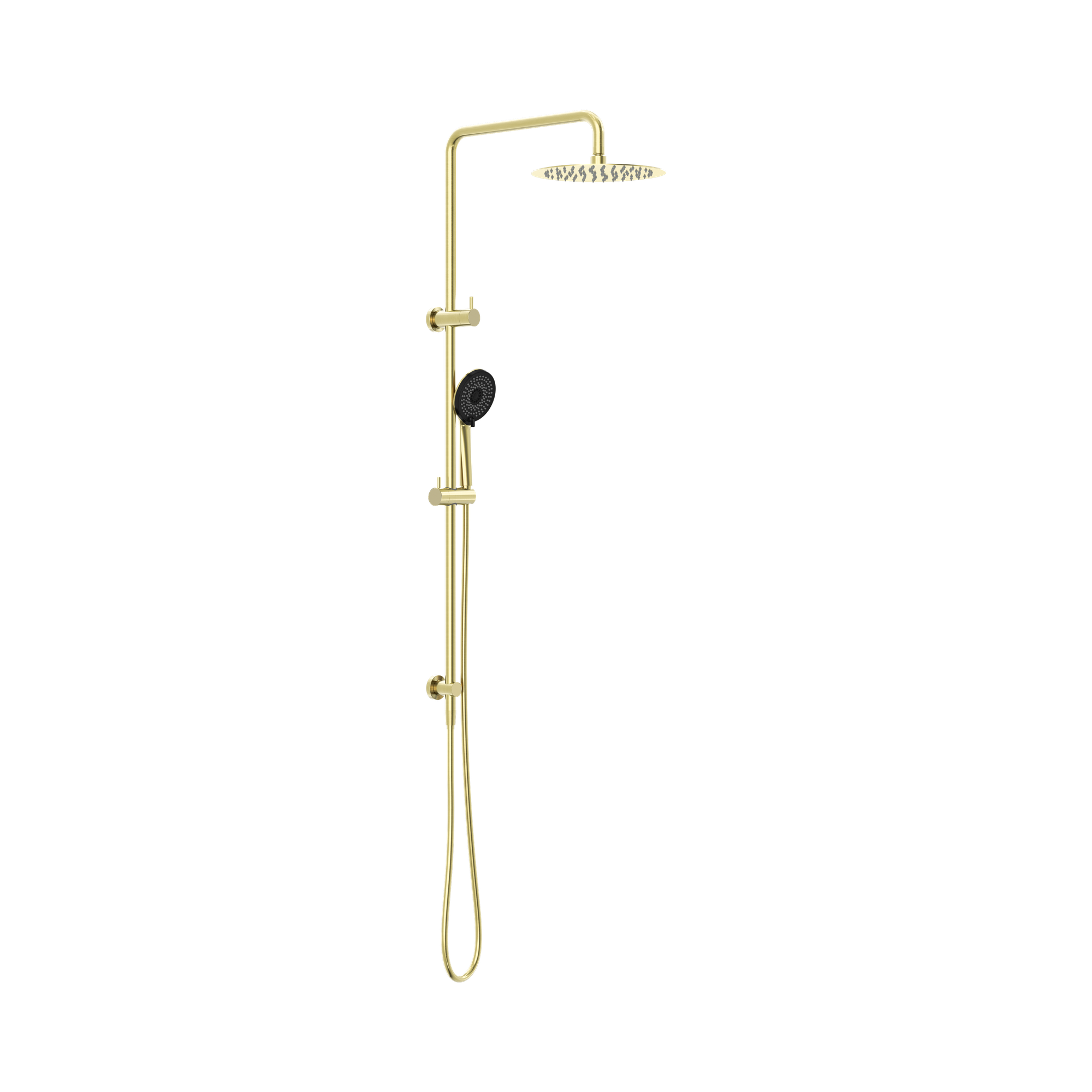 Nero Round Project Twin Shower 4 Star Rating, Brushed Gold