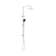 Nero Round Project Twin Shower 4 Star Rating, Brushed Nickel