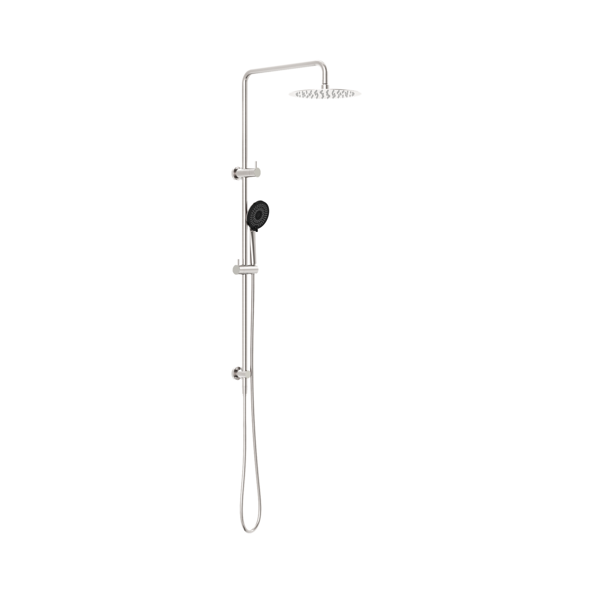 Nero Round Project Twin Shower 4 Star Rating, Brushed Nickel