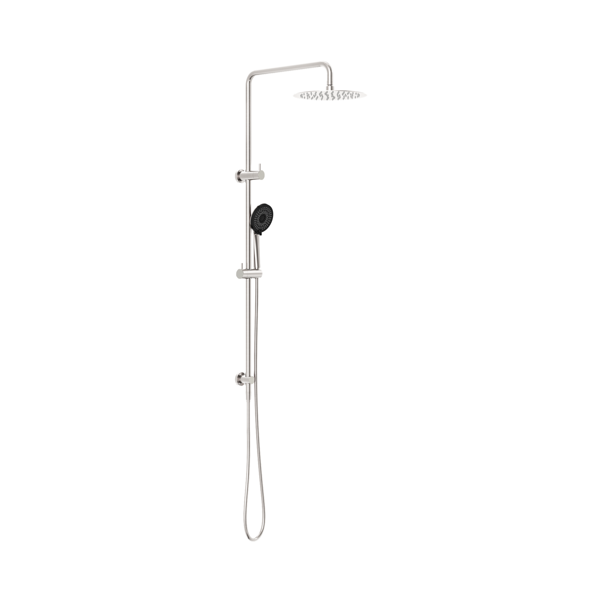 Nero Round Project Twin Shower 4 Star Rating, Brushed Nickel