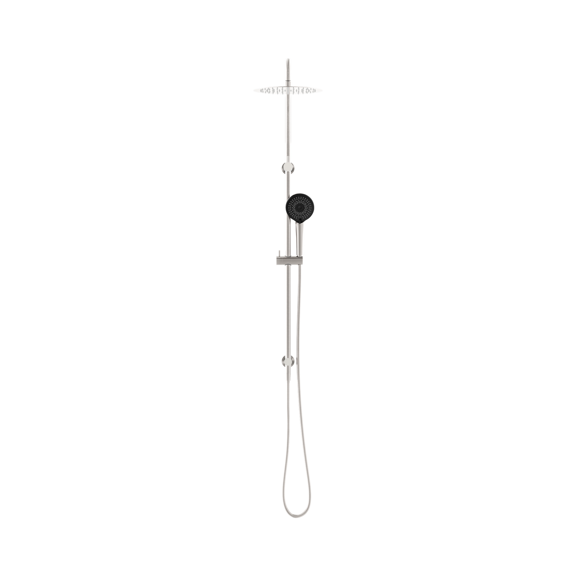 Nero Round Project Twin Shower 4 Star Rating, Brushed Nickel
