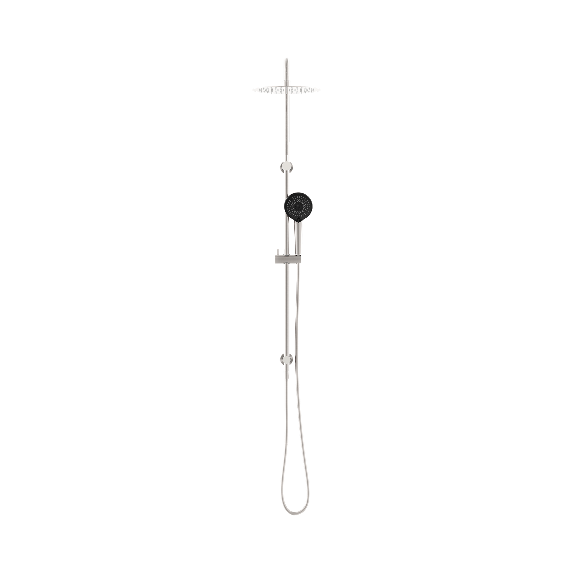 Nero Round Project Twin Shower 4 Star Rating, Brushed Nickel