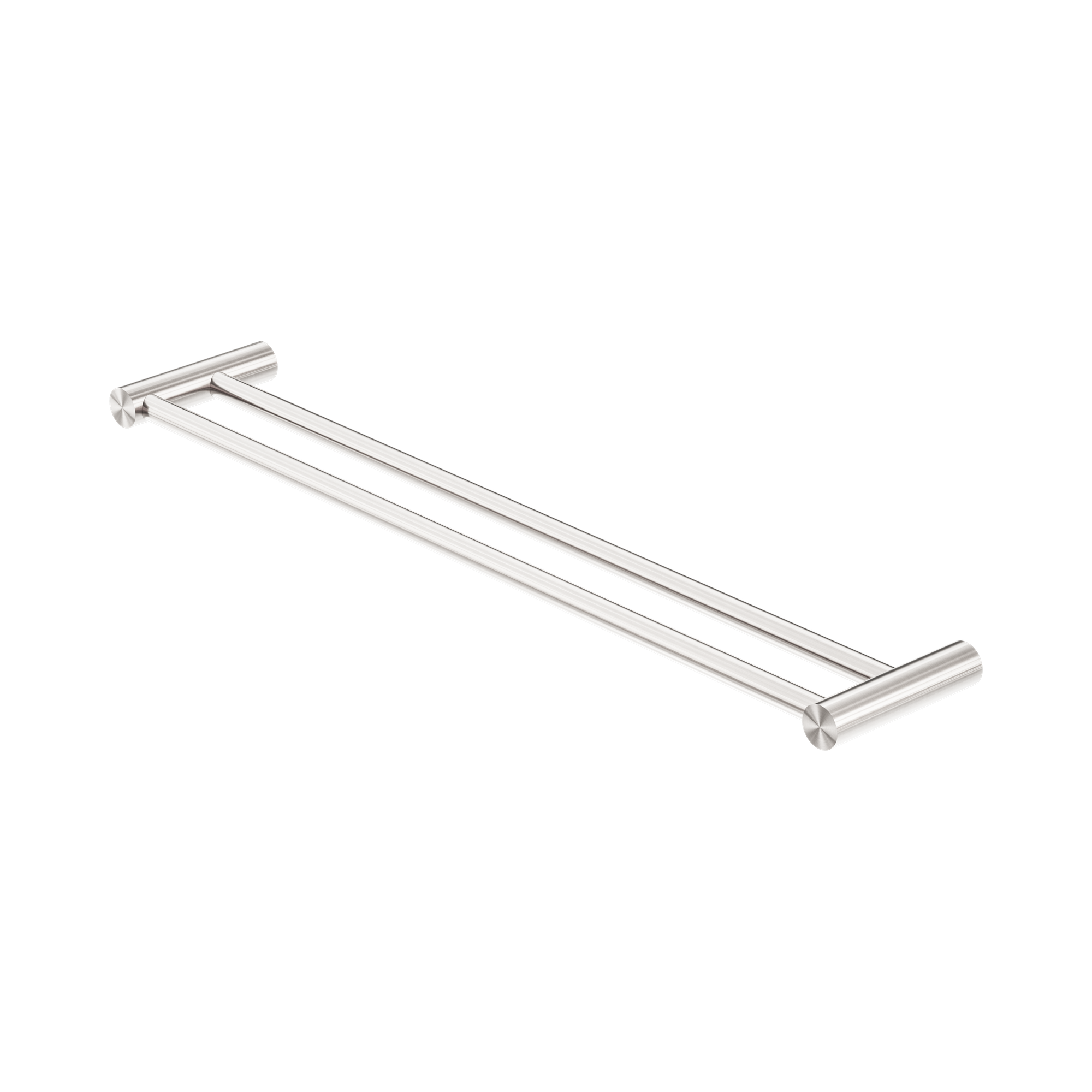 Nero New Mecca Double Towel Rail 600mm, Brushed Nickel