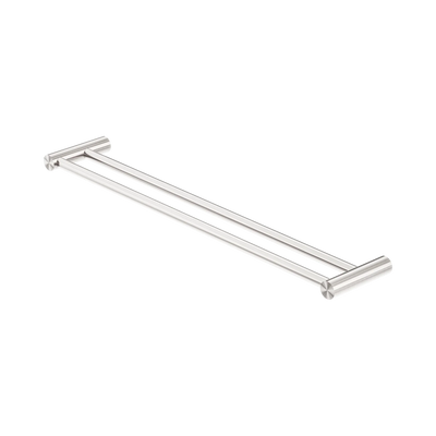 Nero New Mecca Double Towel Rail 600mm, Brushed Nickel
