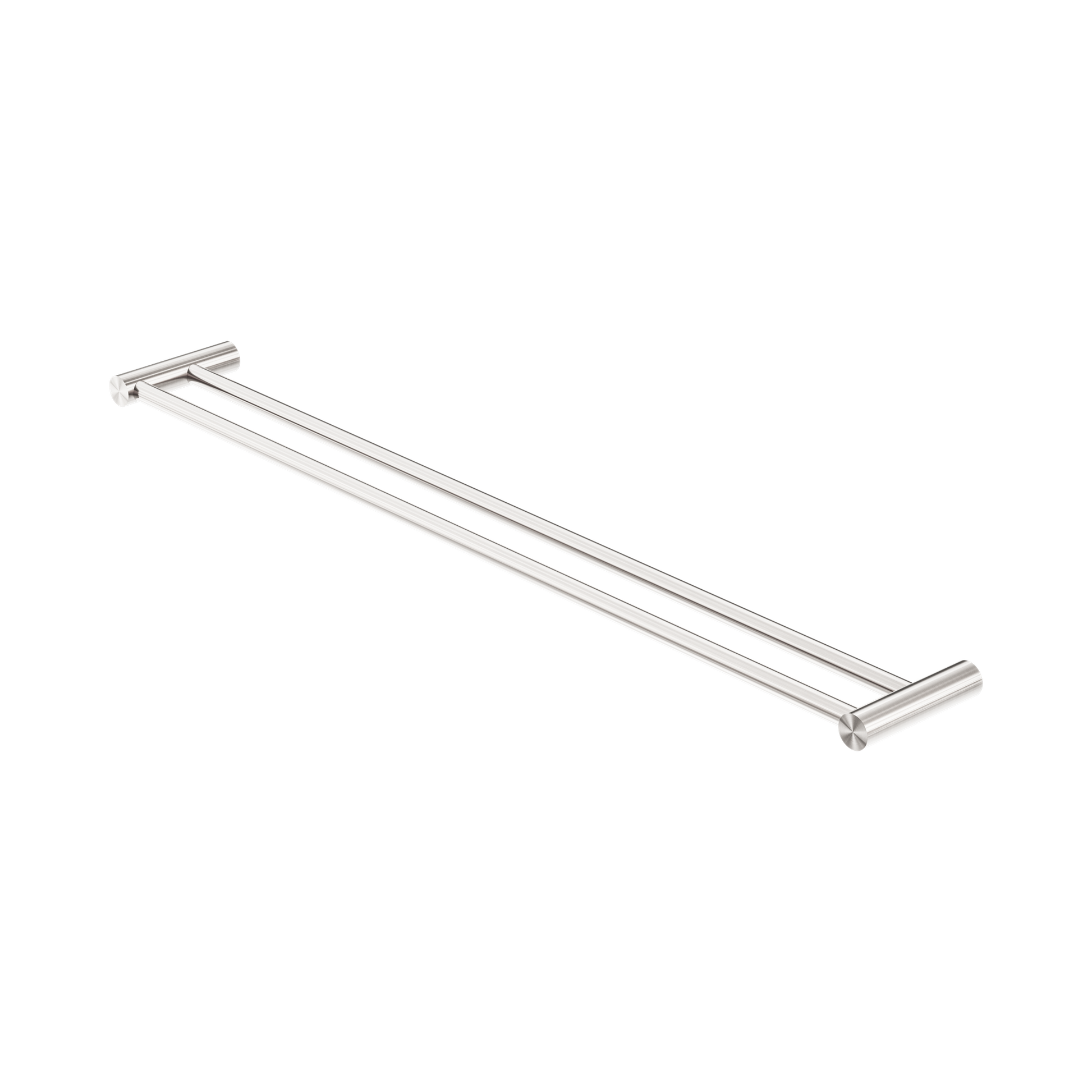 Nero New Mecca Double Towel Rail 800mm, Brushed Nickel