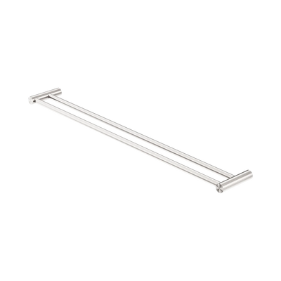 Nero New Mecca Double Towel Rail 800mm, Brushed Nickel