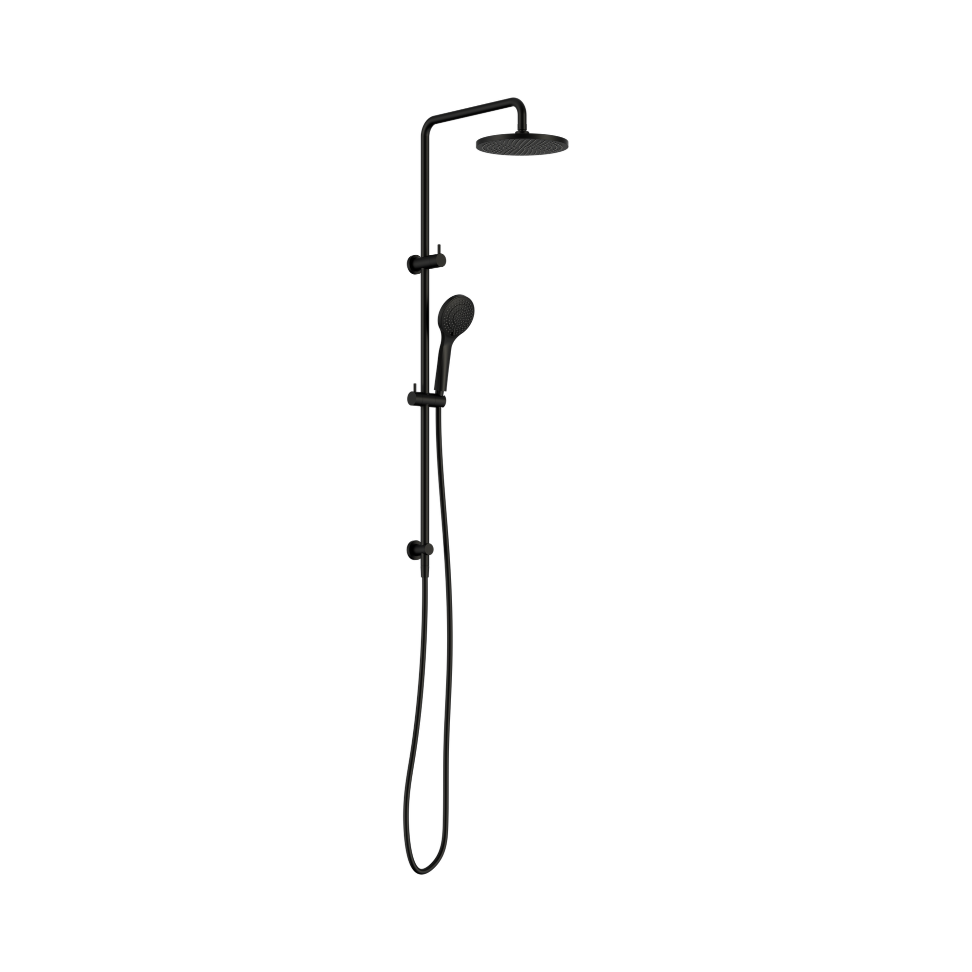 Nero Round Twin Shower With Air Shower I, Matte Black