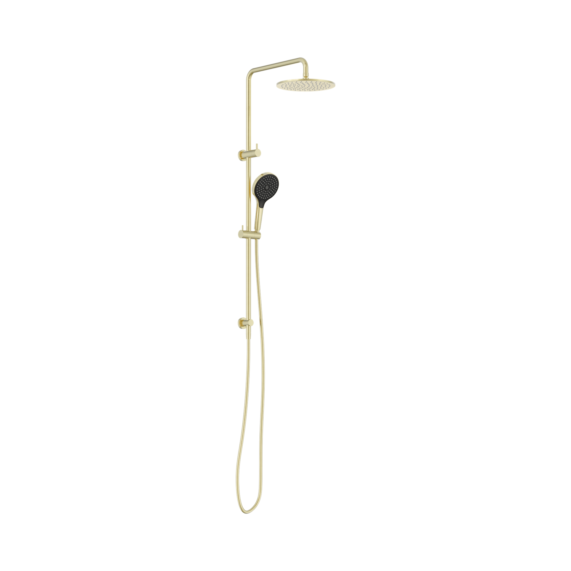 Nero Round Twin Shower With Air Shower II, Brushed Gold