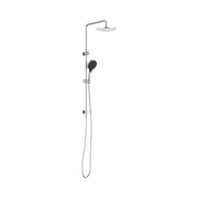 Nero Round Twin Shower With Air Shower II, Brushed Nickel
