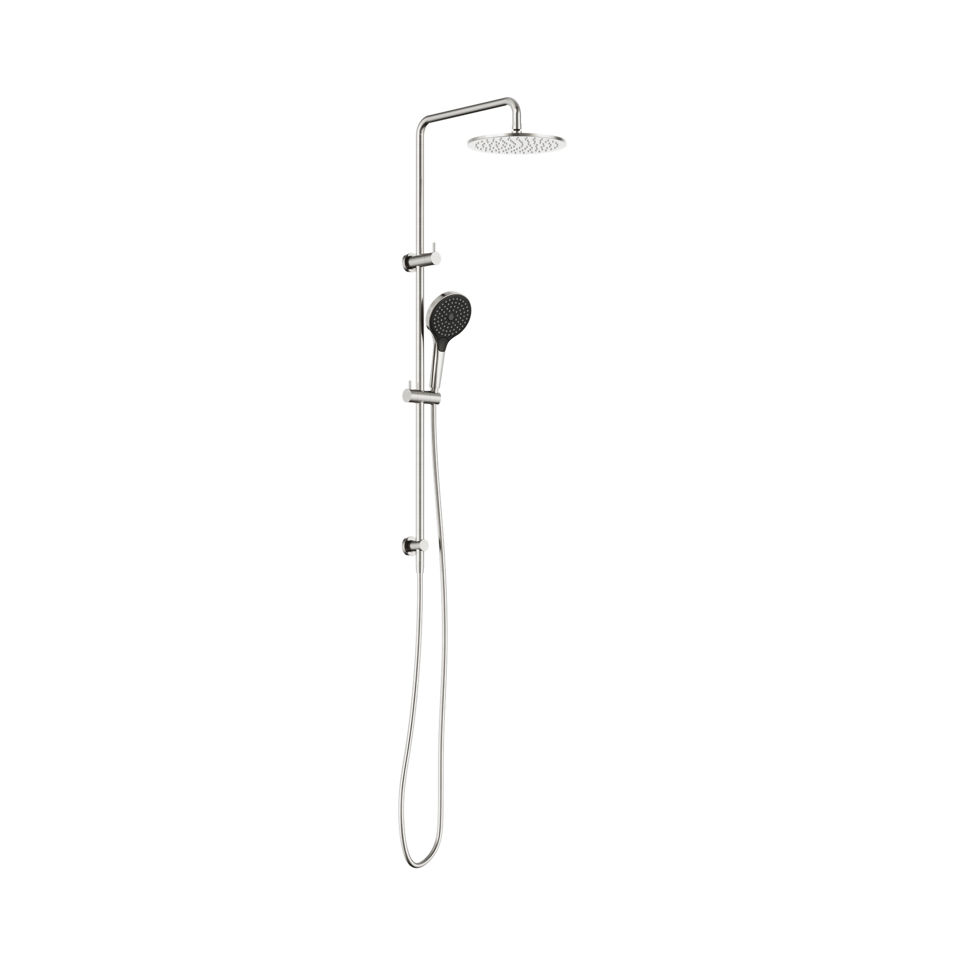 Nero Round Twin Shower With Air Shower II, Brushed Nickel