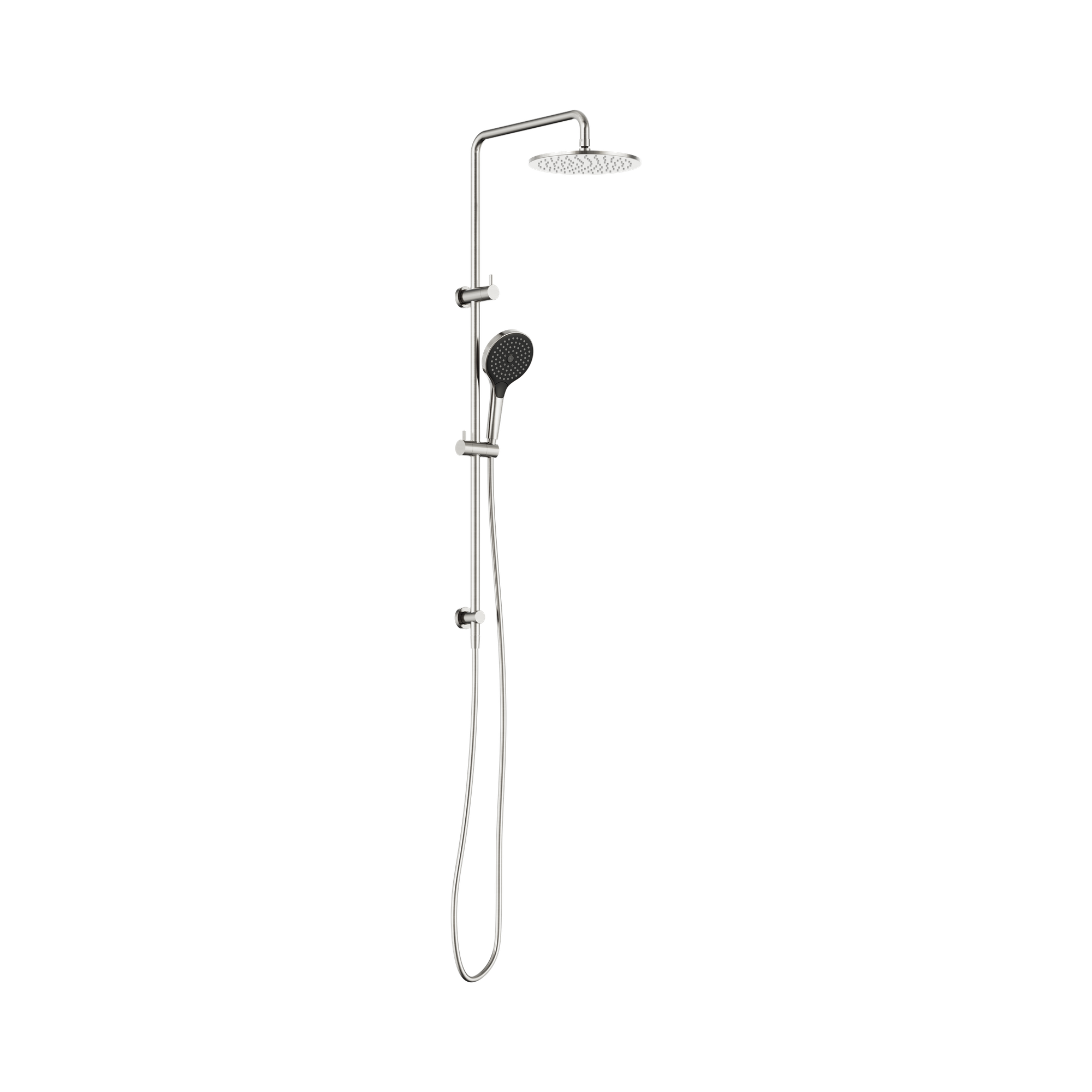 Nero Round Twin Shower With Air Shower II, Brushed Nickel