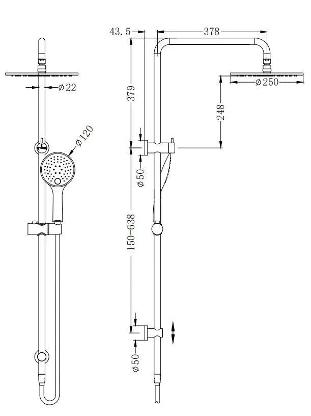 NERO ROUND TWIN SHOWER CHROME