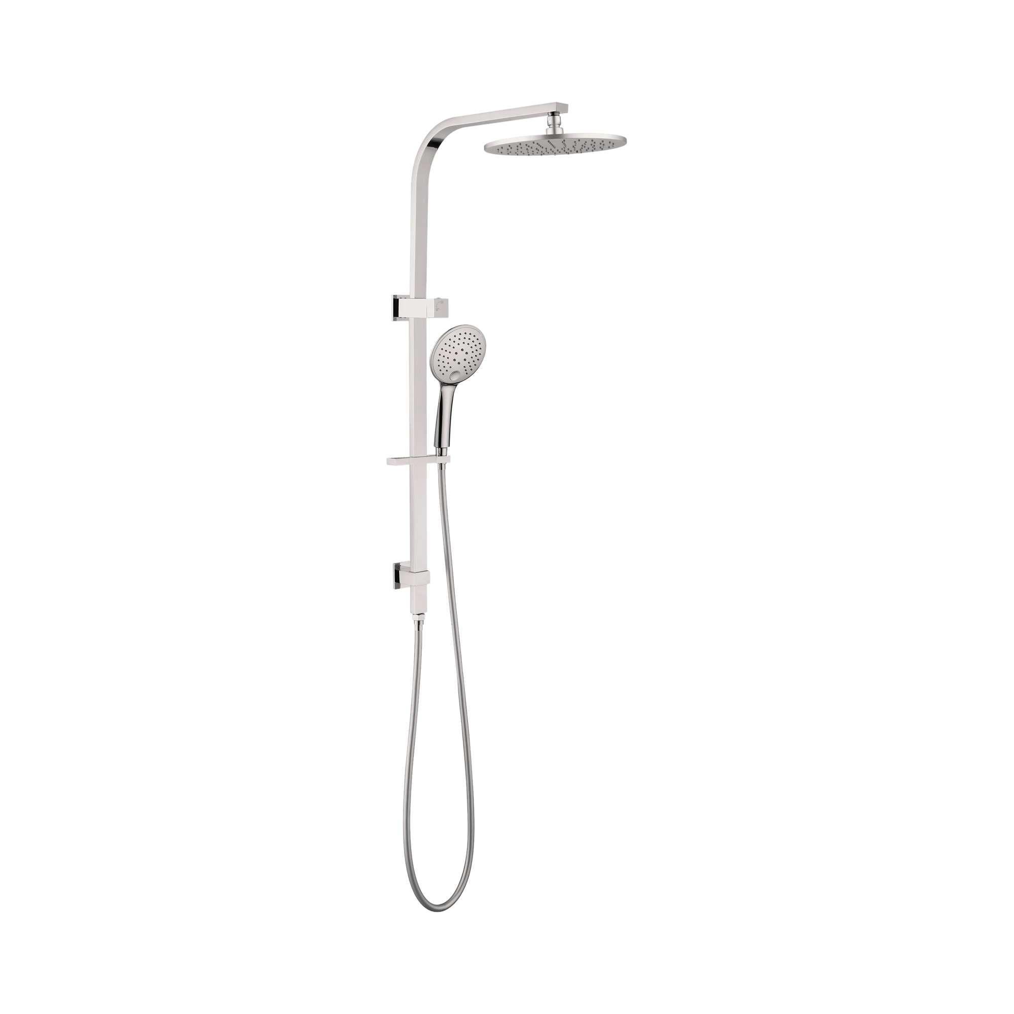 Nero Bianca Twin Shower, Brushed Nickel