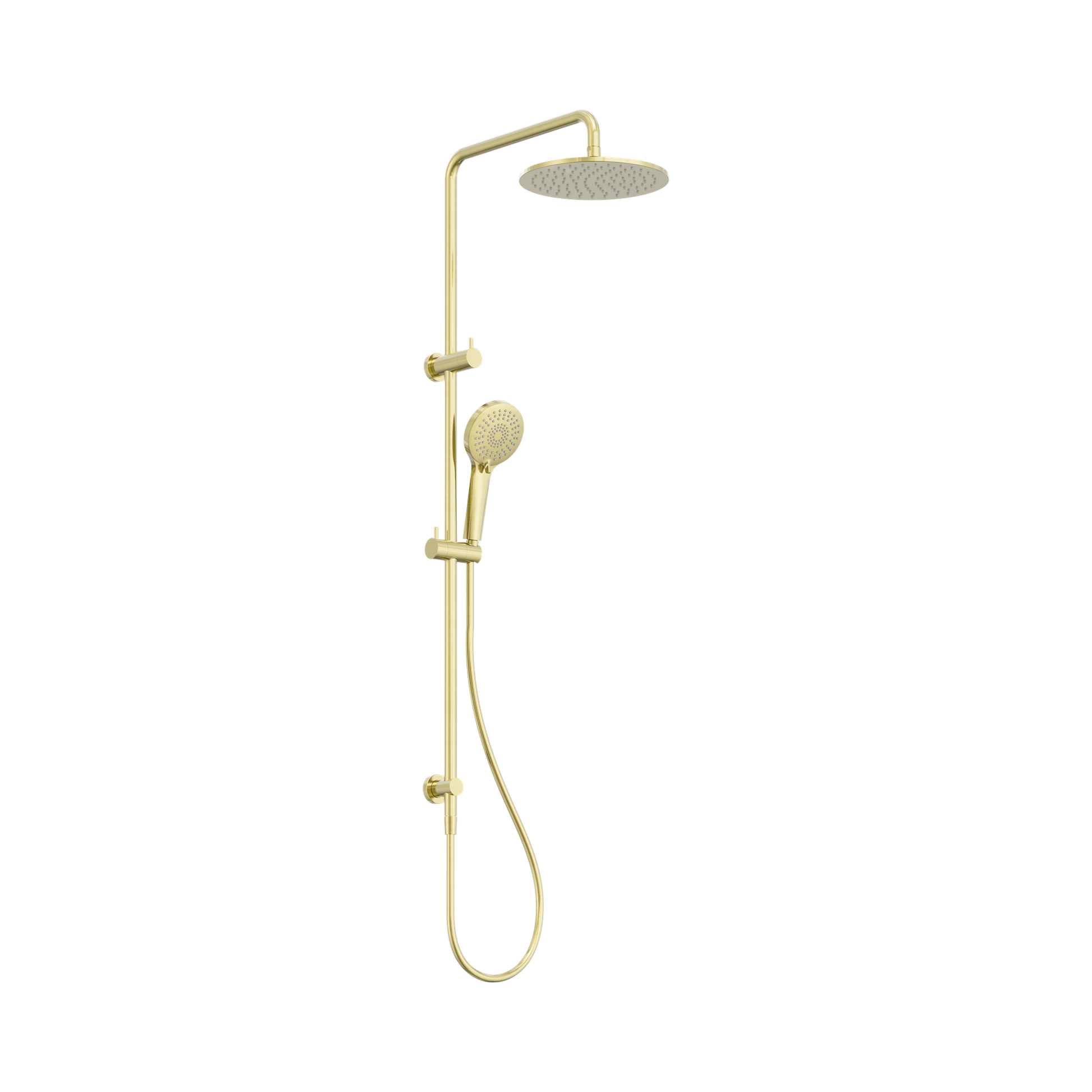 Nero Round Twin Shower, Brushed Gold