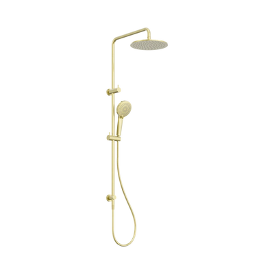 Nero Round Twin Shower, Brushed Gold