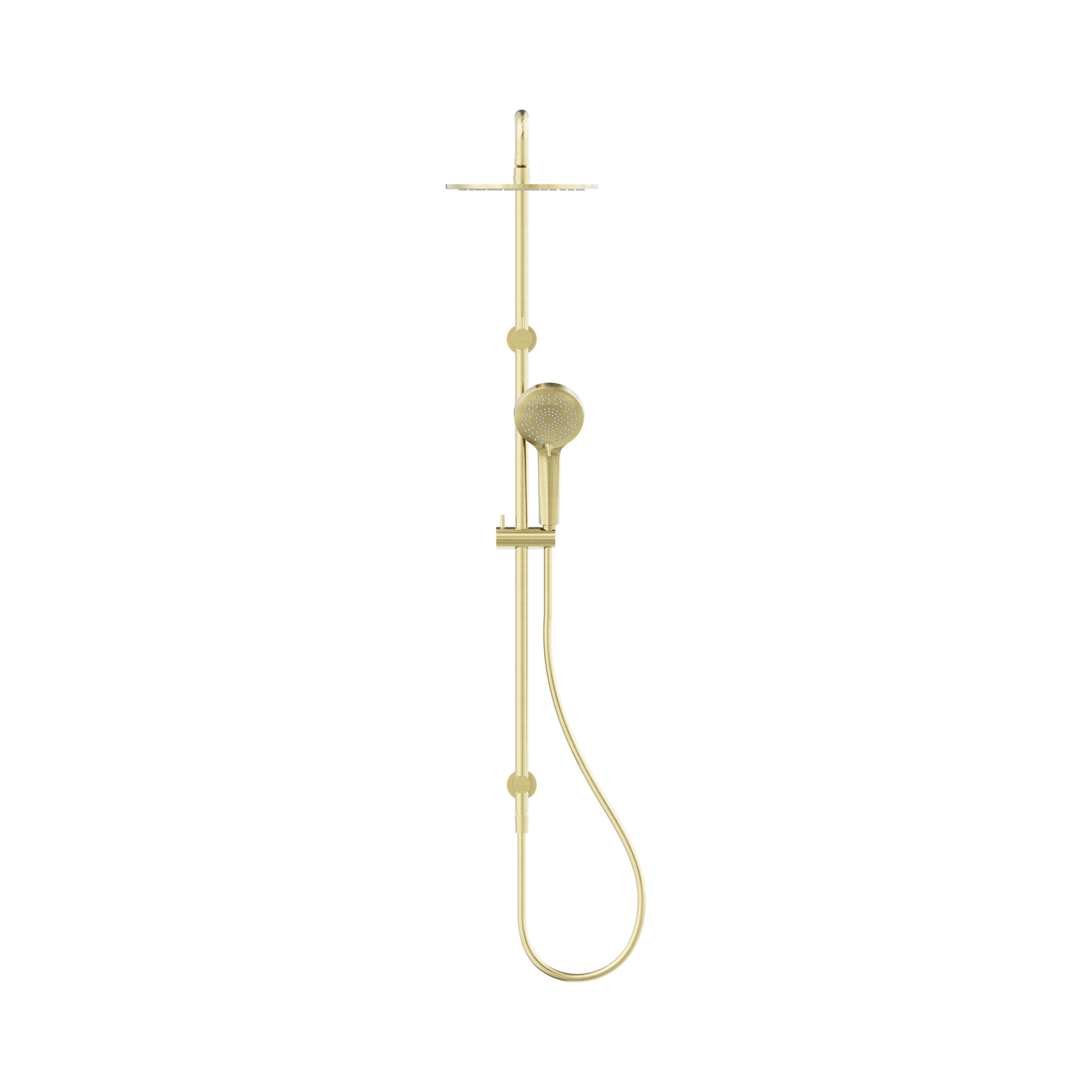 Nero Round Twin Shower, Brushed Gold