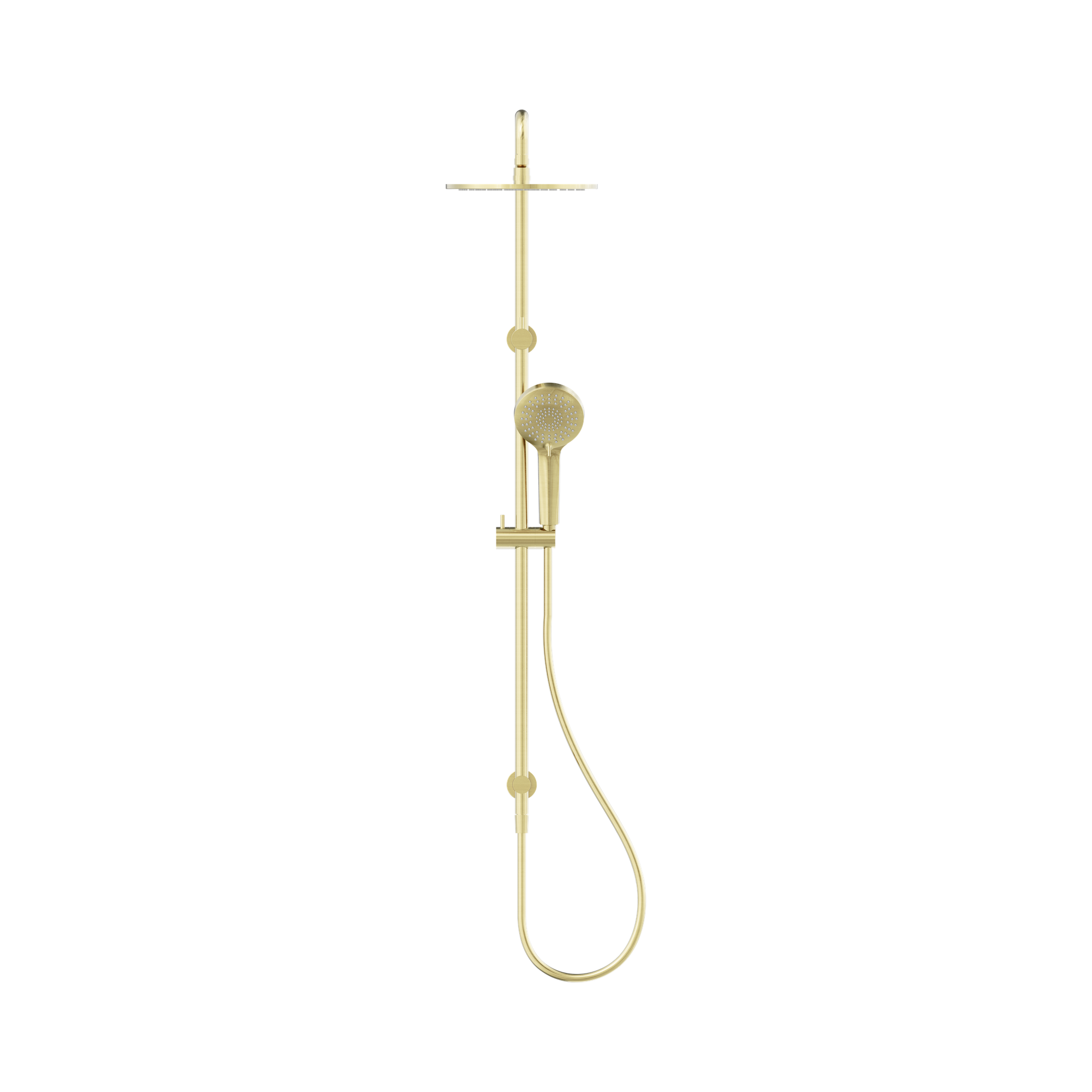Nero Round Twin Shower, Brushed Gold