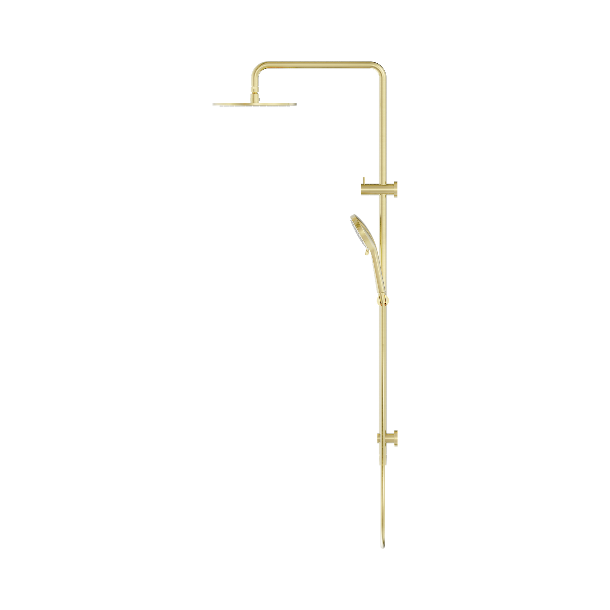 Nero Round Twin Shower, Brushed Gold