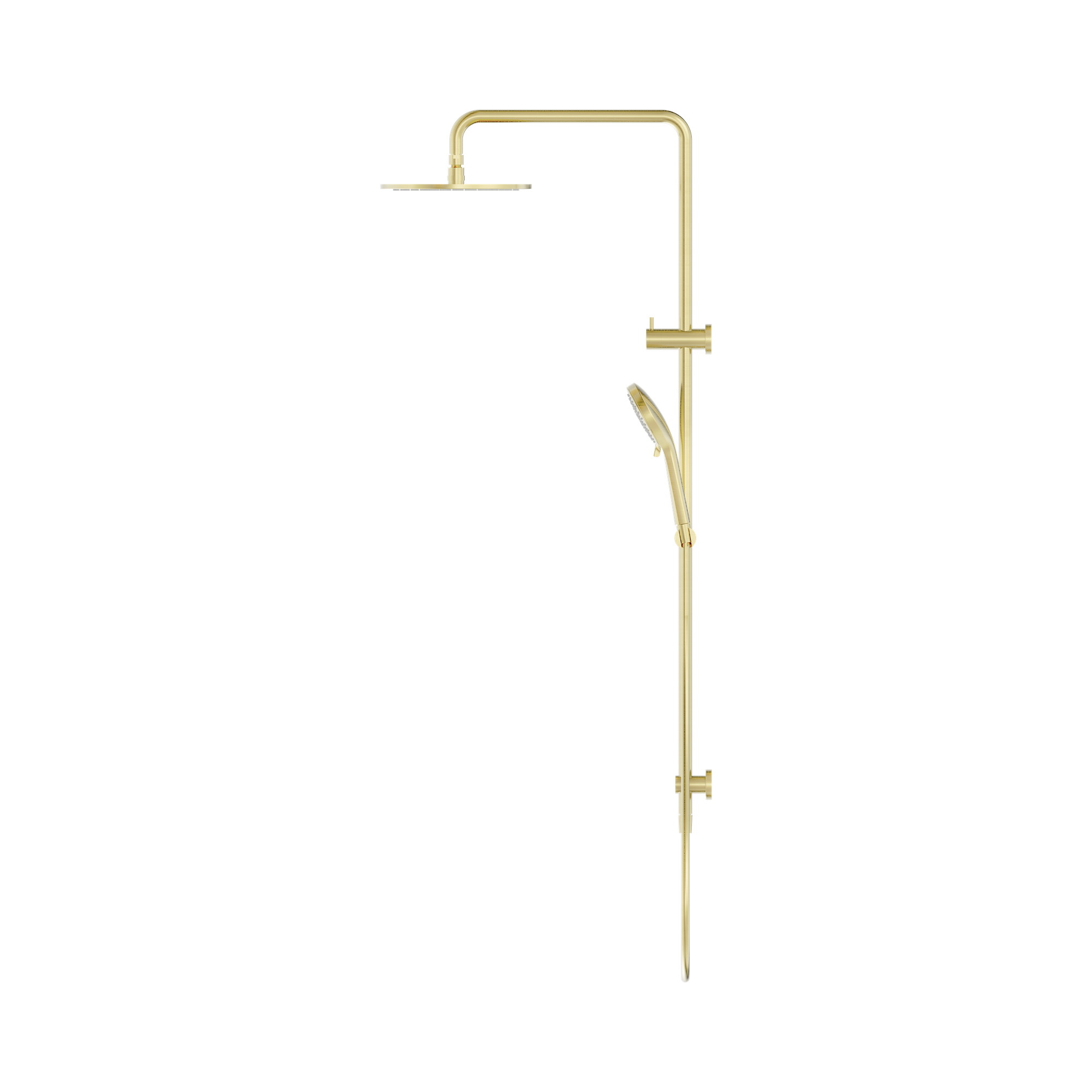 Nero Round Twin Shower, Brushed Gold