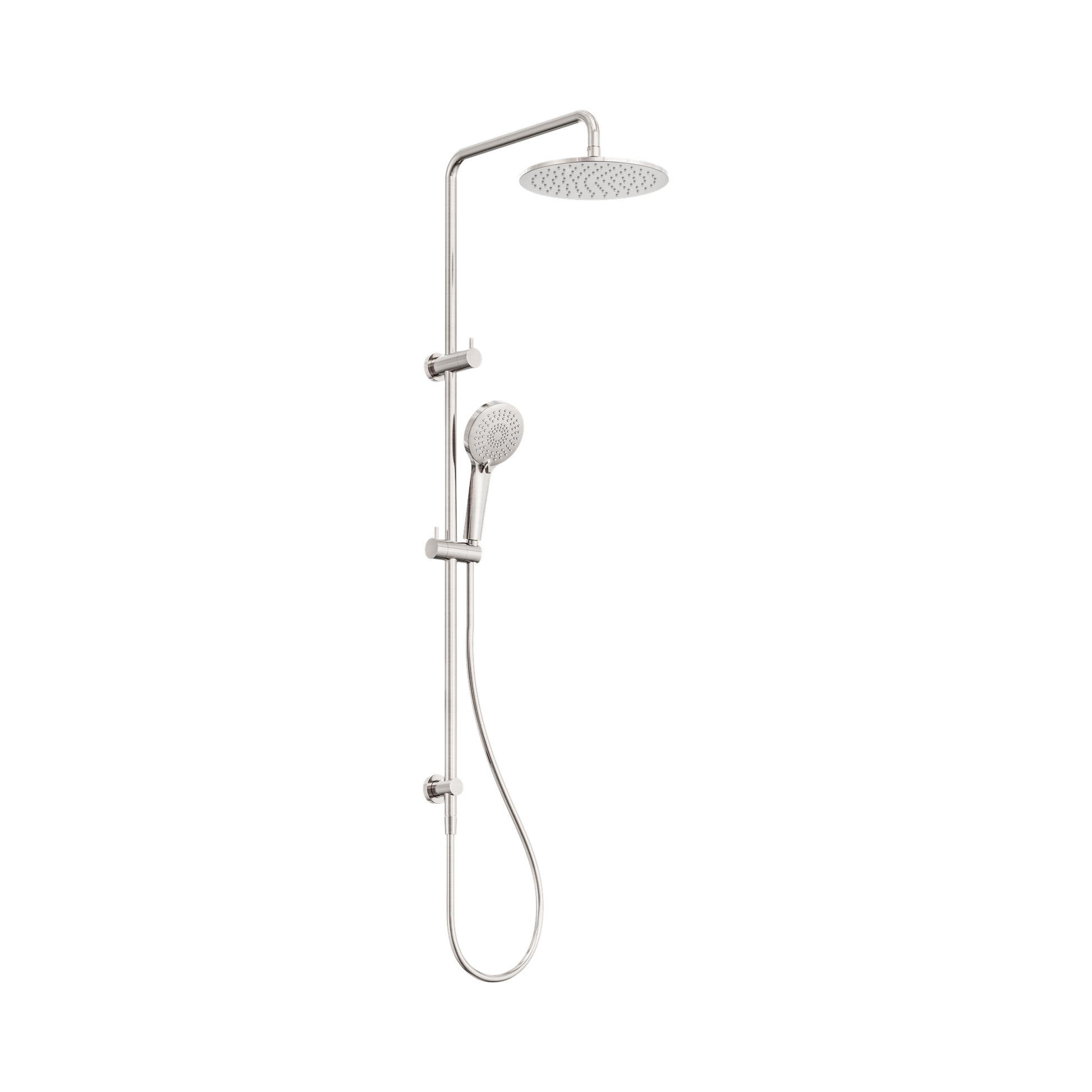 Nero Round Twin Shower, Brushed Nickel