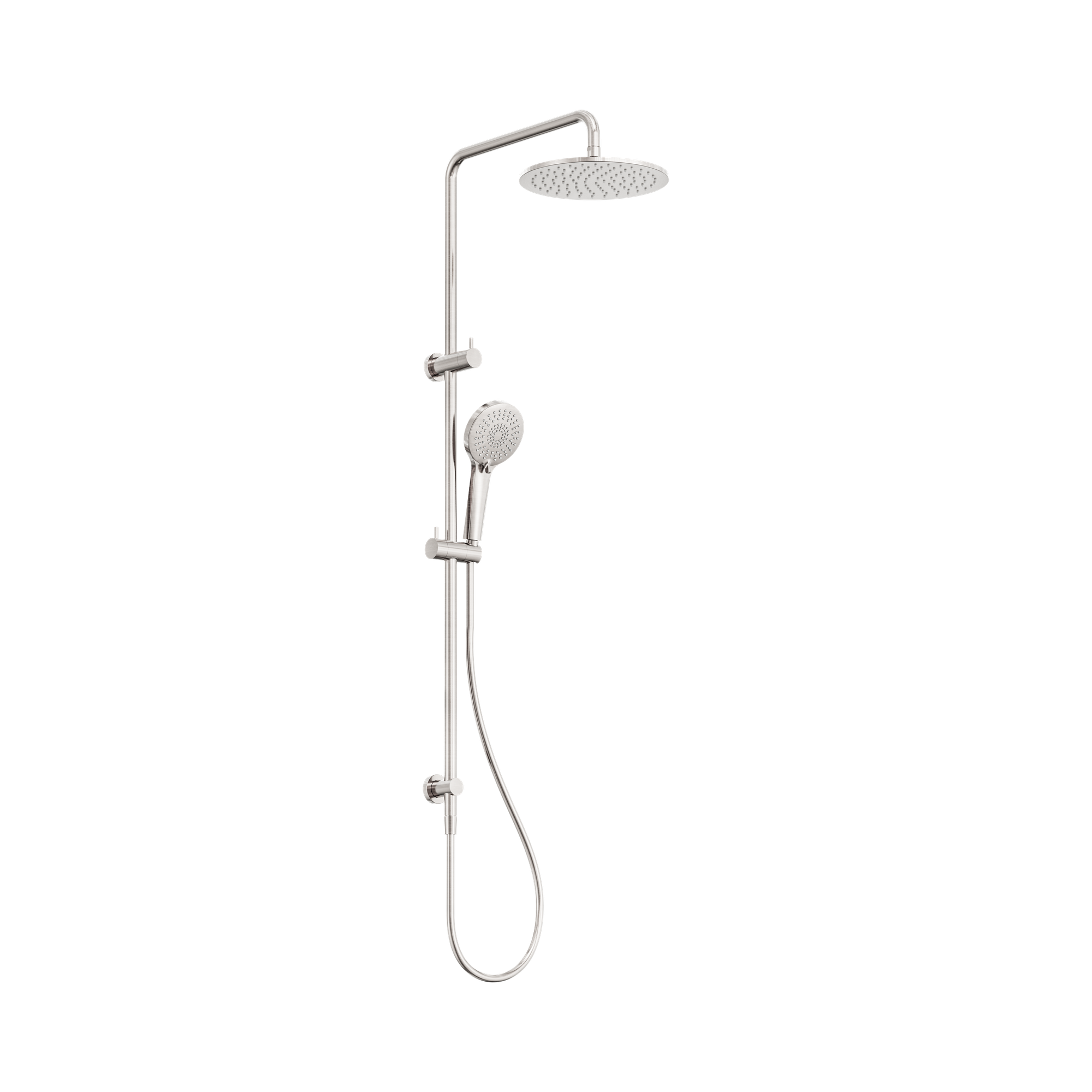Nero Round Twin Shower, Brushed Nickel