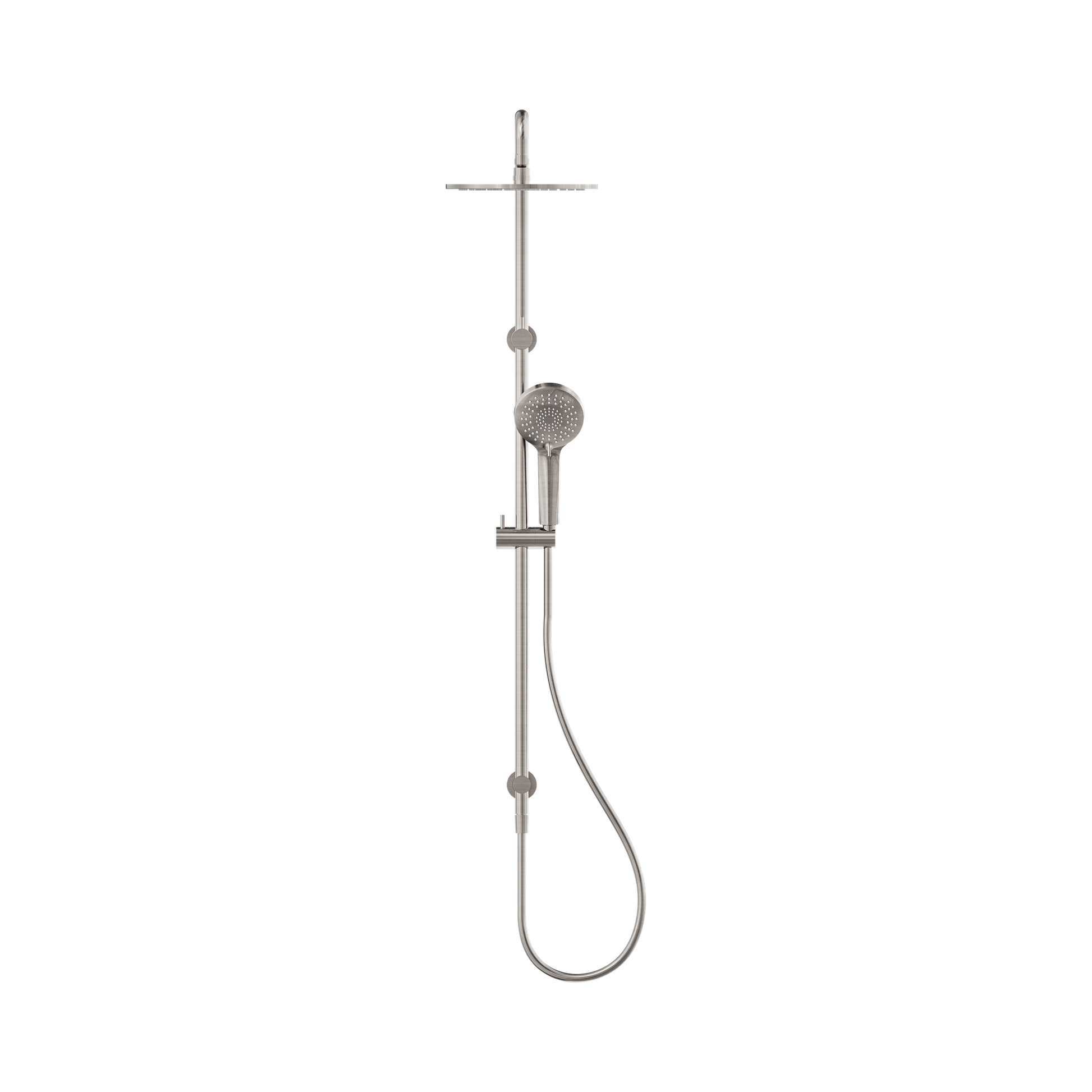 Nero Round Twin Shower, Brushed Nickel