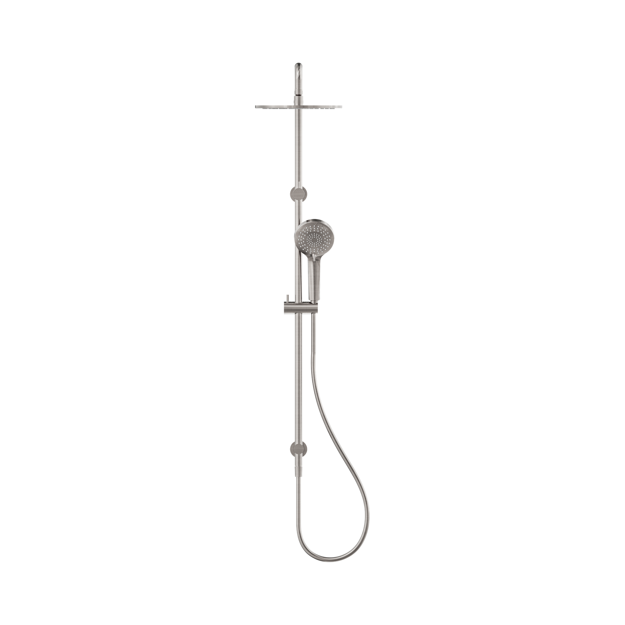 Nero Round Twin Shower, Brushed Nickel